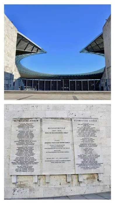 Lapide in ricordo dei grandi atleti dell' Olympiastadion Berlino